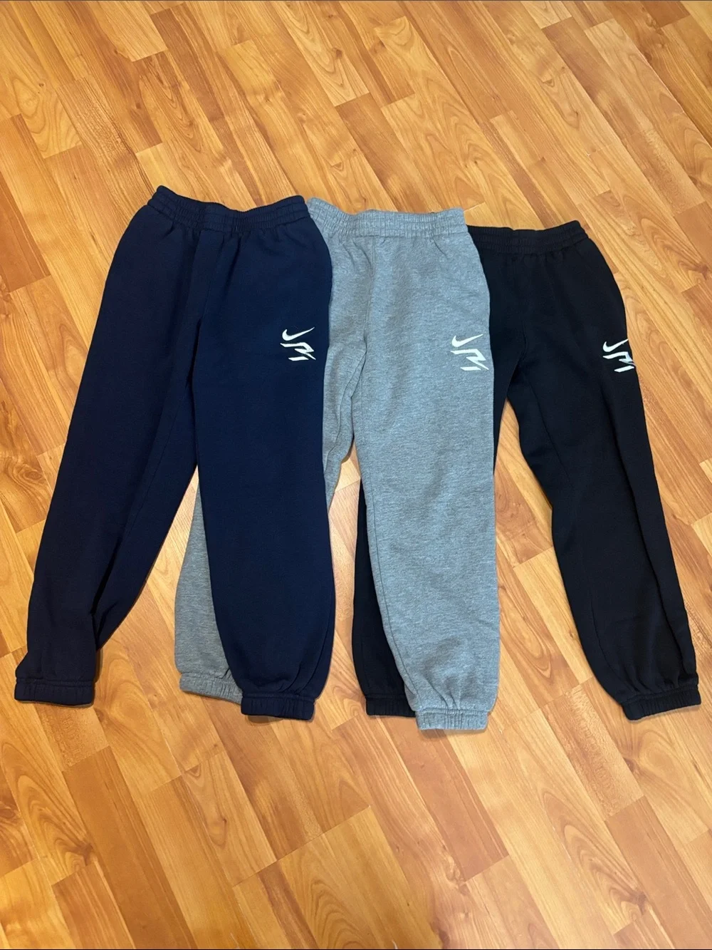 Nike 3 Brand Kids Sweatpants Trio - Navy, Gray, Black Size Small 8-10 Years